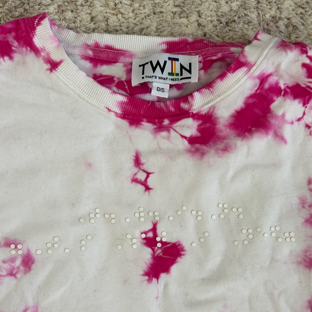 TWIN Pink and White Long Sleeve Tee
